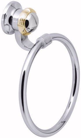 Vado Nautiq Towel Ring with Gold Trim.