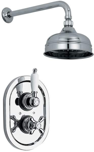 Vado Westbury Chrome thermostatic shower valve & fixed head.