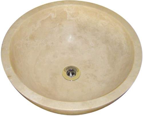 Vado Travertine stone free-standing basin.  400x165mm.