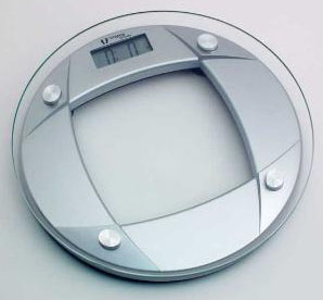 Scales Matrix glass and gun metal grey personal digital bathroom scales.