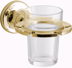 Vado Tournament Toothbrush & Glass Tumbler Holder (Gold).