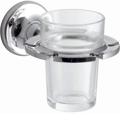 Vado Tournament Toothbrush & Glass Tumbler Holder (Chrome).