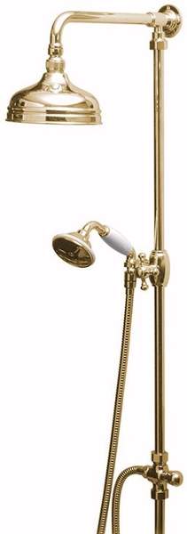 Vado Westbury Traditional rigid riser kit in gold with 6" head.