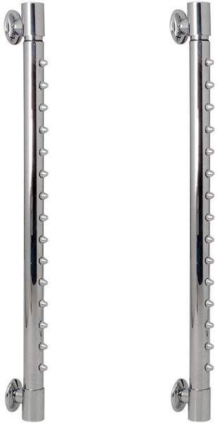Vado Shower 2 x 15 Jet Round Rainbars With Easy Clean Nozzles (Chrome).