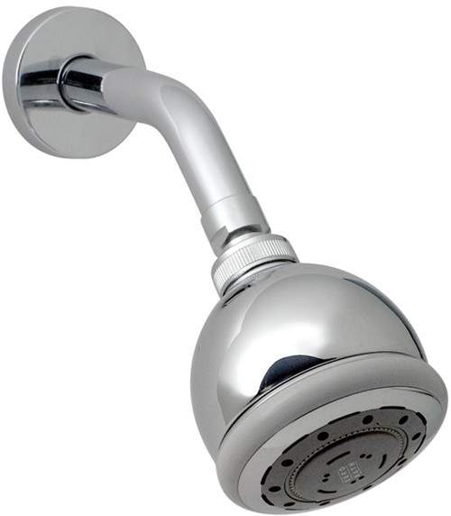 Vado Shower Chrome high pressure multi function shower head and arm.