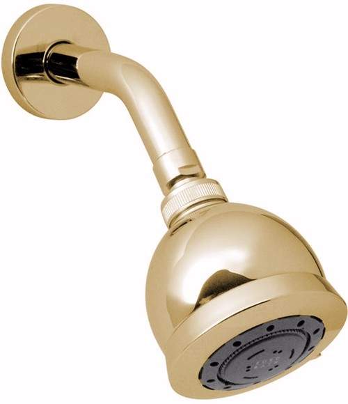 Vado Shower Gold high pressure multi function shower head and arm.