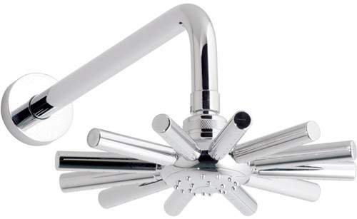 Vado Shower Star shaped single function fixed shower head and arm.