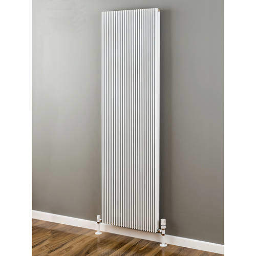 EcoHeat Hadlow Vertical Aluminium Radiator 1526x400 (White).