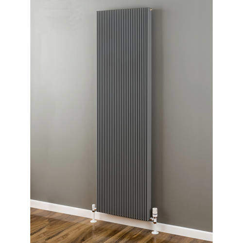 EcoHeat Hadlow Vertical Aluminium Radiator 1526x480 (Window Grey).