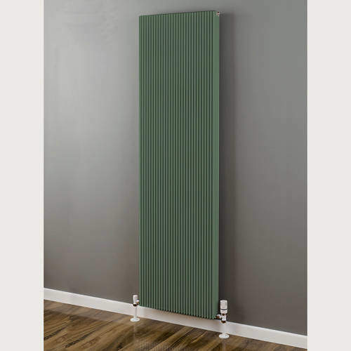 EcoHeat Hadlow Vertical Aluminium Radiator 1826x560 (Reed Green).