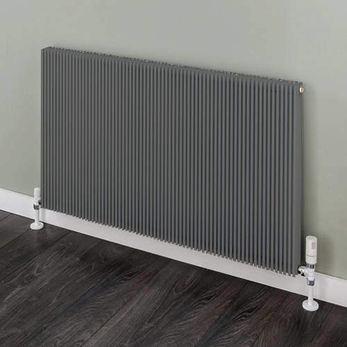 EcoHeat Hadlow Horizontal Aluminium Radiator 526x880 (Grey).