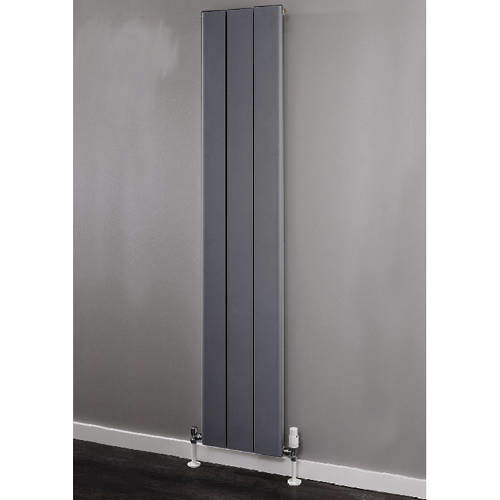 EcoHeat Radcliffe Vertical Aluminium Radiator 1800x476 (Grey).