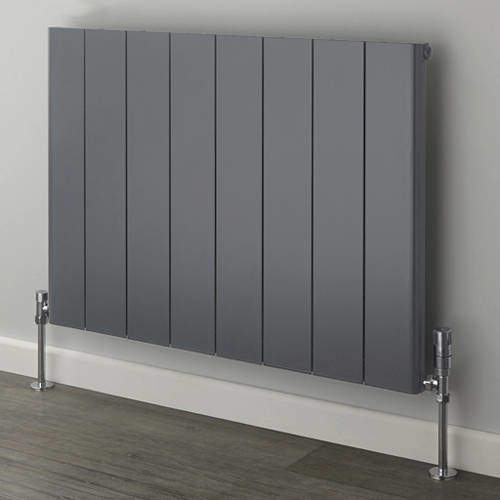 EcoHeat Radcliffe Horizontal Aluminium Radiator 600x1436 (Grey).