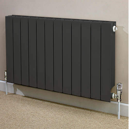 EcoHeat Saxon Horizontal Aluminium Radiator & Brackets 440x420 (Olive).