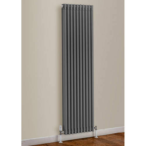 EcoHeat Woburn Vertical Aluminium Radiator 1470x420 (Window Grey)