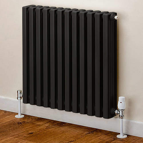 EcoHeat Woburn Horizontal Aluminium Radiator 568x1020 (Black).