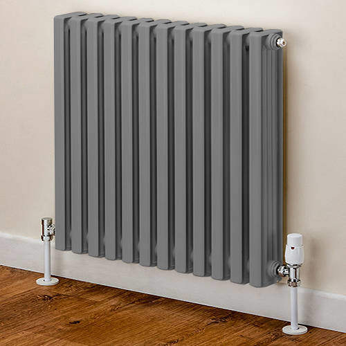 EcoHeat Woburn Horizontal Aluminium Radiator 568x620 (Window Grey)