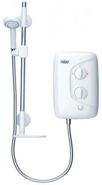 Galaxy Showers Aqua 3500M Electric Shower 9.5kW (White & Chrome).