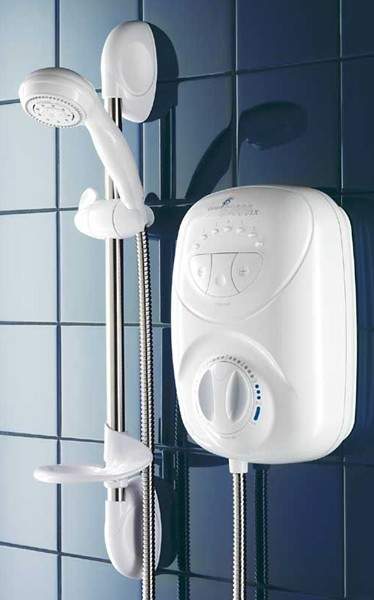 Galaxy Showers G2000LX Thermostatic Power Shower (White & Chrome). 026491G