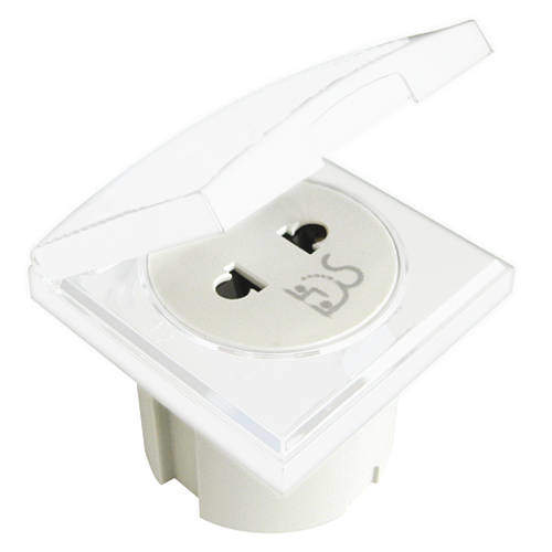 HAFELE Shaver Socket With Transformer & Hinged Cover (White).