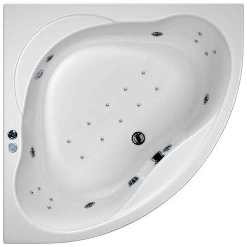 Hydracast Laguna Corner Whirlpool Bath With 24 Jets & Panel, 1450x1450mm.