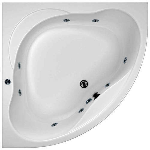 Hydrabath Laguna Corner Whirlpool Bath With 8 Jets & Panel, 1350x1350mm.