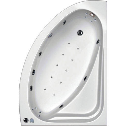 Hydrabath Orlando RH Corner Whirlpool Bath With 24 Jets & Panel, 1500x1040.