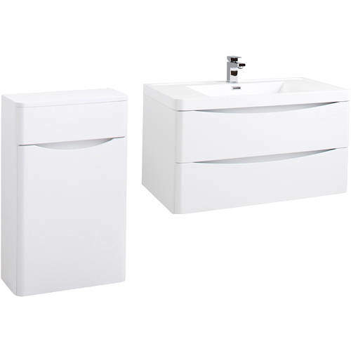 Italia Furniture Bali Bathroom Furniture Pack 08 (Gloss White).