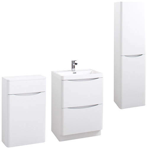 Italia Furniture Bali Bathroom Furniture Pack 10 (Gloss White).