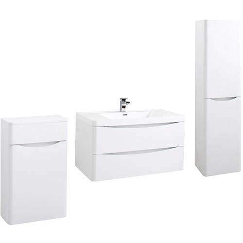 Italia Furniture Bali Bathroom Furniture Pack 12 (Gloss White).