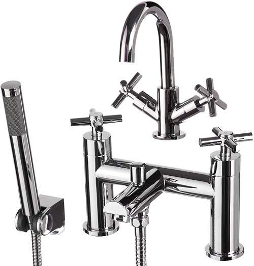 Hydra Coast Basin & Bath Shower Mixer Tap Set (Free Shower Kit).