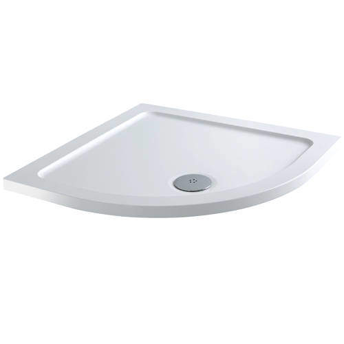 Tuff Trays Quadrant Stone Resin Shower Tray & Waste 800x800mm (Low Profile).