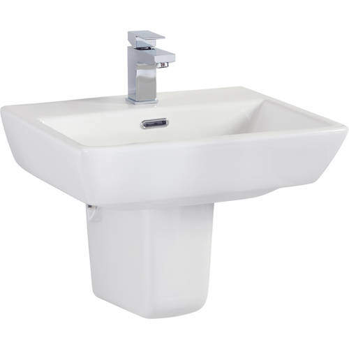 Oxford Daisy Lou Contemporary Wall Hung Basin & Semi Pedestal.