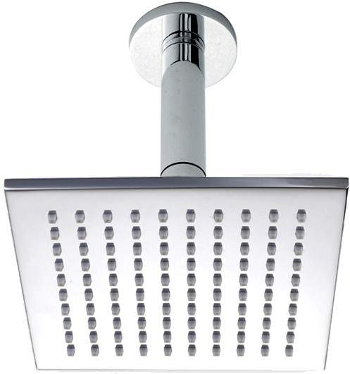 Hydra Showers Square Shower Head With Ceiling Mounting Arm (200mm).