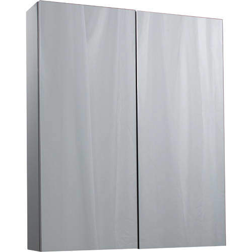 Italia Furniture 2 Door Mirror Bathroom Cabinet 600mm (Grey).