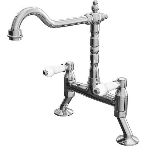 Hydra Cranked Classic Kitchen Tap With Lever Handles (Chrome).