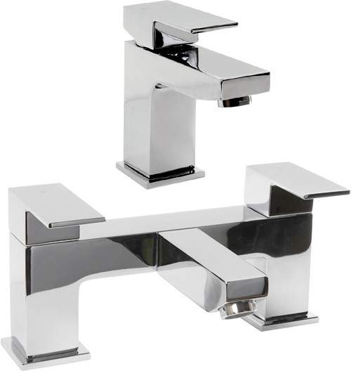 Hydra Lucca Basin & Bath Filler Tap Set (Chrome).