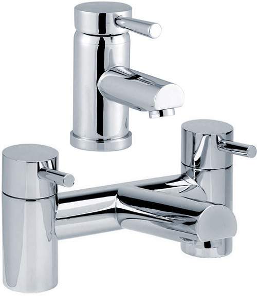 Hydra Malton Basin Mixer & Bath Filler Tap Set (Chrome).