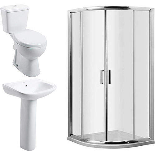 Oxford En Suite Bathroom Pack With 800mm Quadrant Enclosure & Tray (6mm).