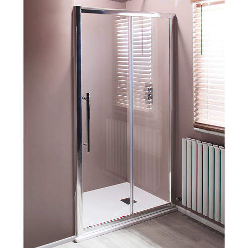 Oxford 1200mm Sliding Shower Door With 8mm Thick Glass (Chrome).