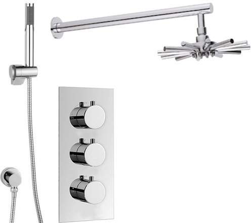Hydra Showers Triple Thermostatic Shower Set, Handset & Star Head.