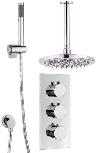 Hydra Showers Triple Thermostatic Shower Set, Handset & Round Head.