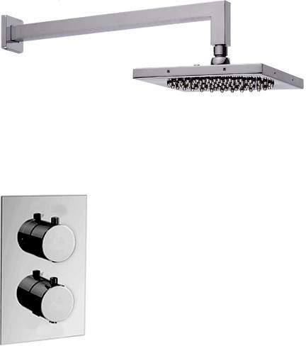 Hydra Showers Twin Thermostatic Shower Valve & 8in Square Shower Head.