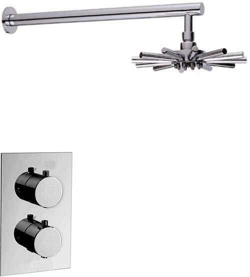 Hydra Showers Twin Thermostatic Shower Valve With 8in Star Shower Head.