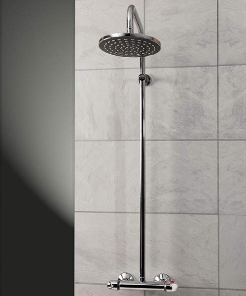 Hydra Showers Thermostatic Bar Shower Valve With Rigid Riser Kit.