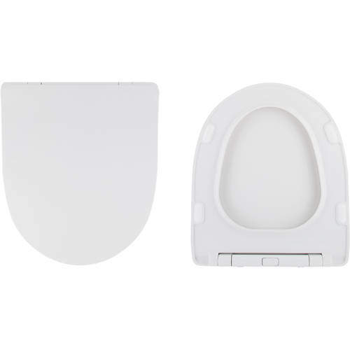 Oxford Spek Slimline Heavy Duty Soft Close Toilet Seat (White).