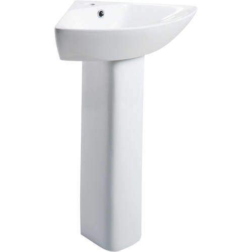 Oxford Spek Corner Basin & Pedestal (1 Tap Hole).