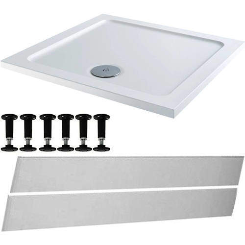 Tuff Trays Square Easy Plumb Stone Resin Shower Tray 800x800mm (LP).