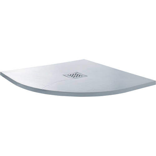 Slate Trays Quadrant Shower Tray With Waste 900x900mm (White).