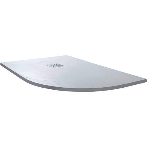 Slate Trays Offset Quad Shower Tray With Waste 1200x800mm (White, RH).